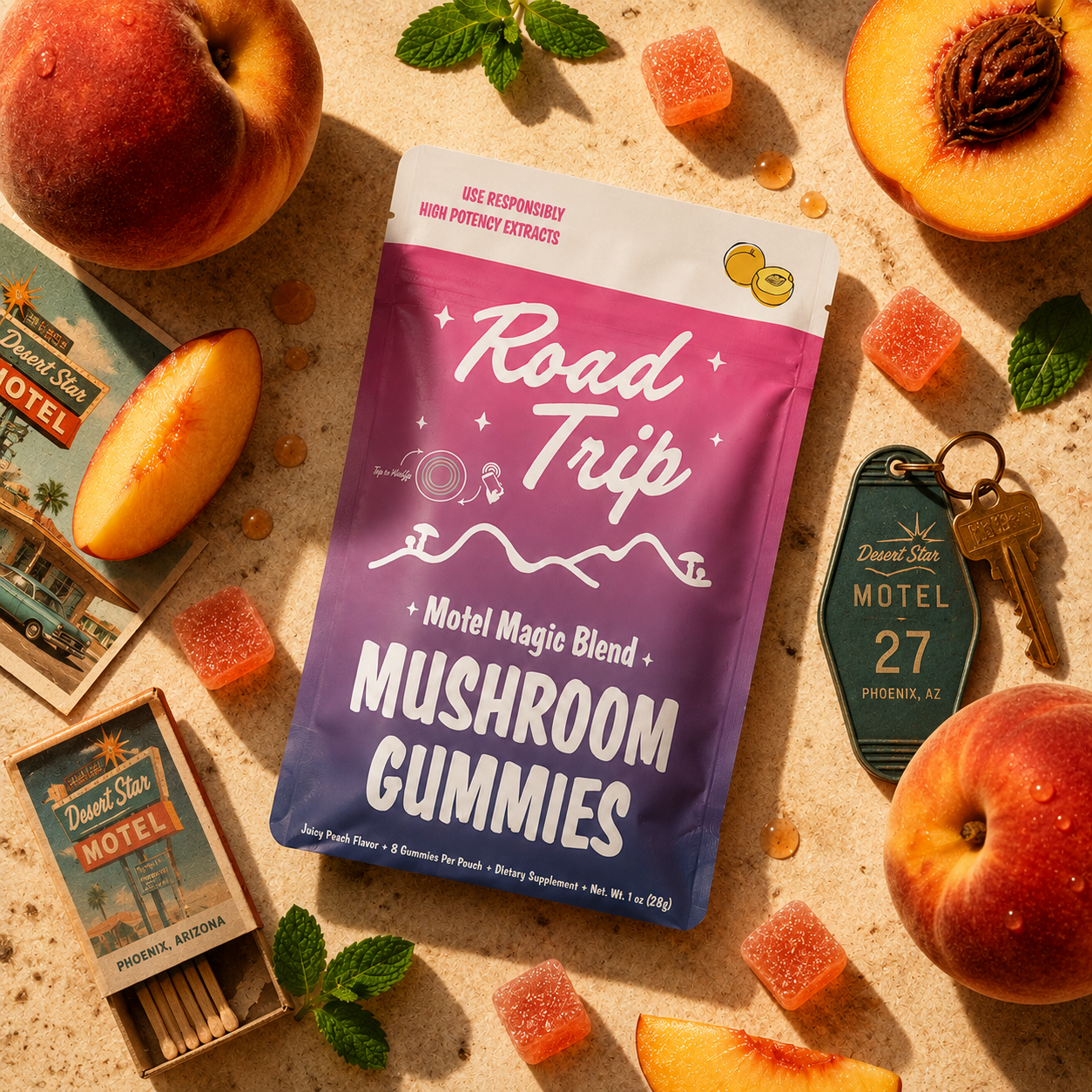Motel Magic Mushroom Gummies - Juicy Peach