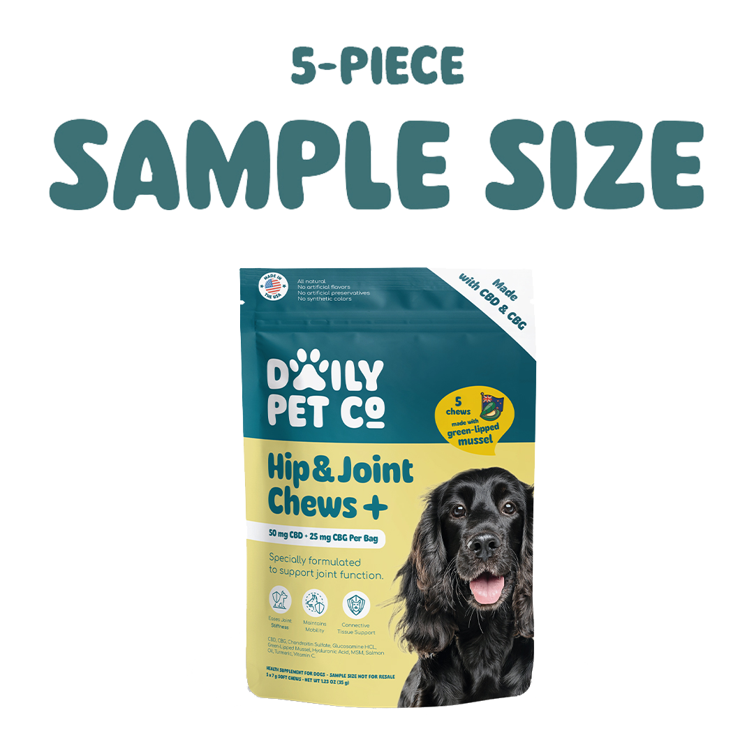 Hip & Joint Chews+ for Dogs - 50mg CBD : 25mg CBG - (5-Piece Sample Size)