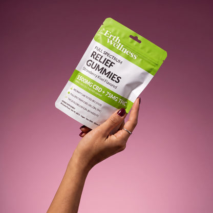 Relief Gummies – Full Spectrum CBD + THC | Strawberry Kiwi (1500mg + 75mg)