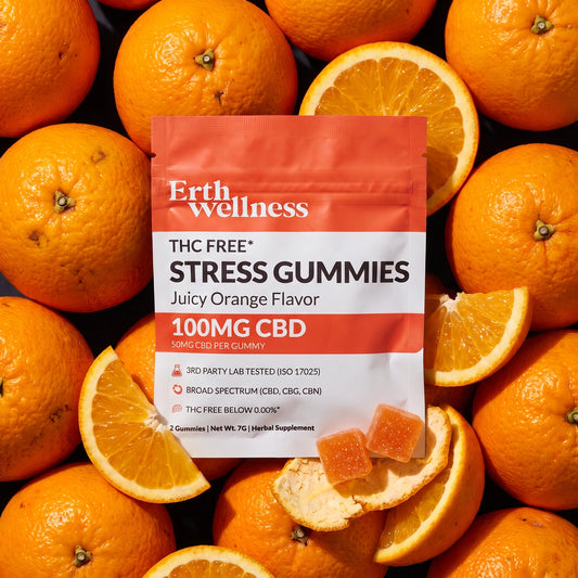 THC Free STRESS Gummies - Juicy Orange - 100mg (Sample Size)