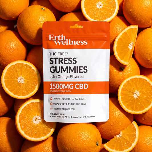 THC-Free STRESS Gummies - Juicy Orange (1500 mg CBD Total)