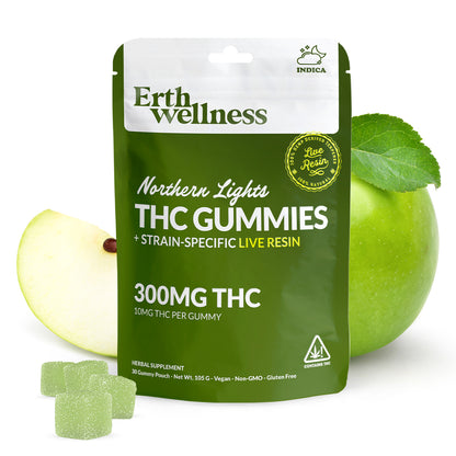 Δ9 THC Gummies – Northern Lights (Indica) | Live Resin | Green Apple (300mg)