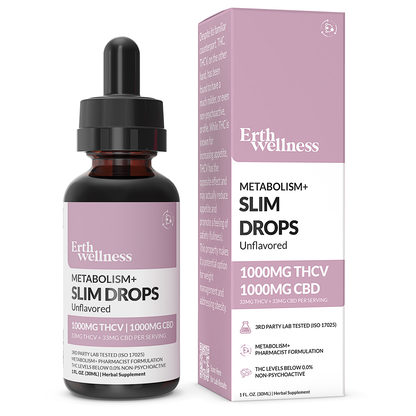 Metabolism+ SLIM DROPS 1000mg THCV : 1000mg CBD Drops
