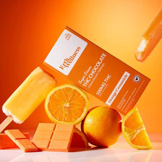 Δ9 THC Chocolate Bar – Tangie Dream (Sativa) | Strain Specific | Orange Creamsicle (100mg)