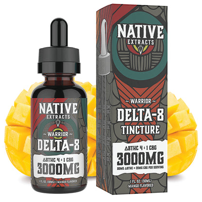 Native Extracts - "Warrior" - Delta-8 4 : 1 CBG Tincture - 3000mg  (High Potency)