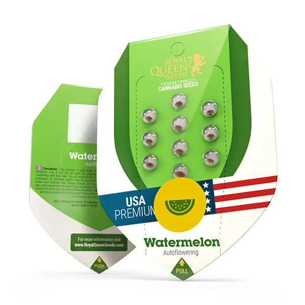 Royal Queen Seeds – Watermelon Auto Feminized Seeds (Tropical Indica Autoflower) - 3 Seeds